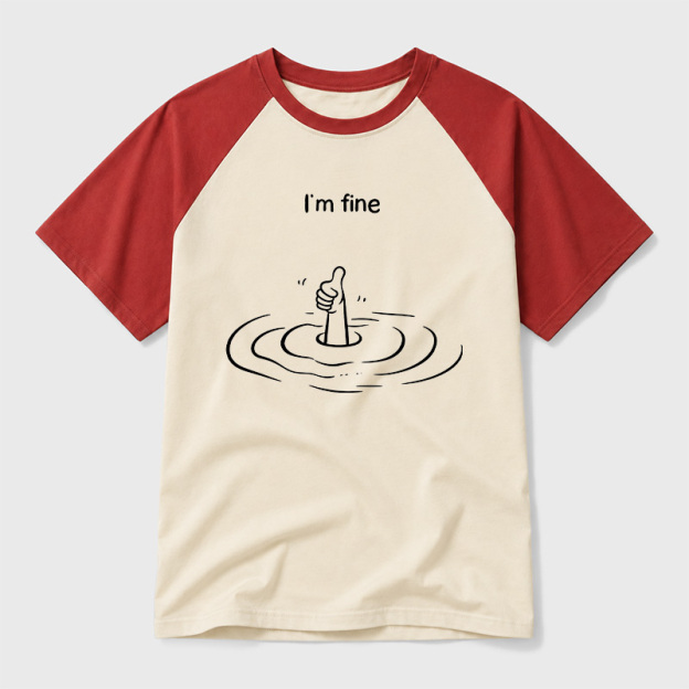 I‘m Fine Geek Retro Raglan T-Shirt
