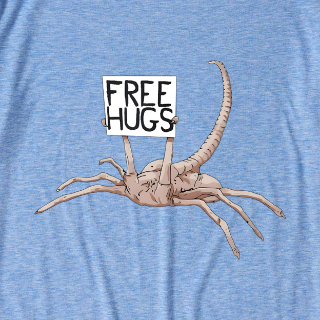 FreeHugs-Alien Xenomorph Ultra Soft Heather Tees