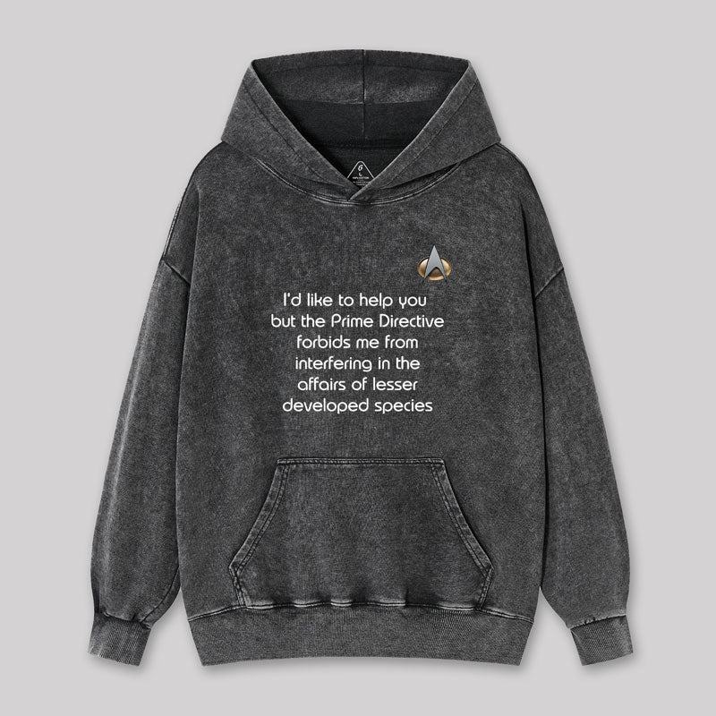 Rude Live Long Prime Directive Geek Washed Hoodie