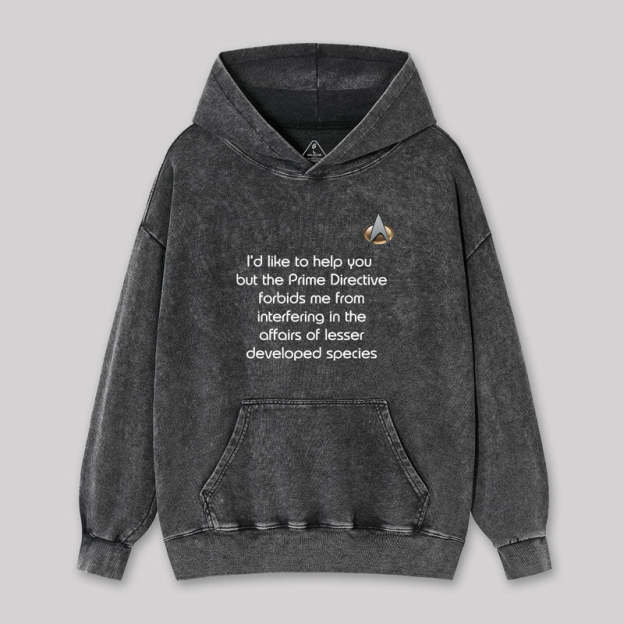 Rude Live Long Prime Directive Geek Washed Hoodie
