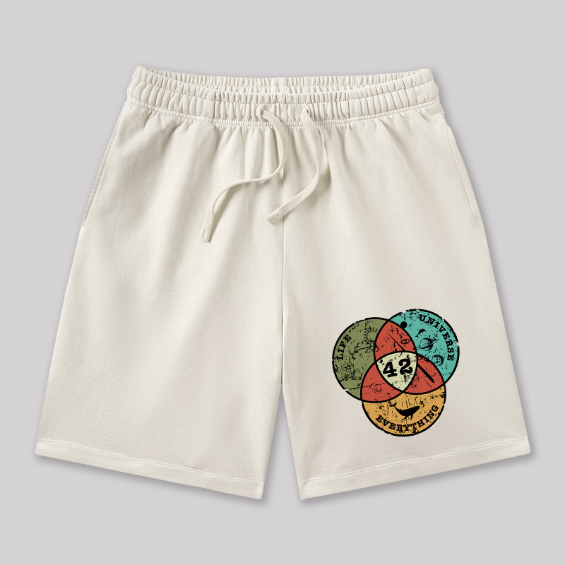 Life the Universe Everything Geeky Washed Shorts