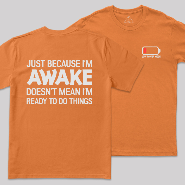 Low Power Mode Front and Back Printed Geek T-Shirt