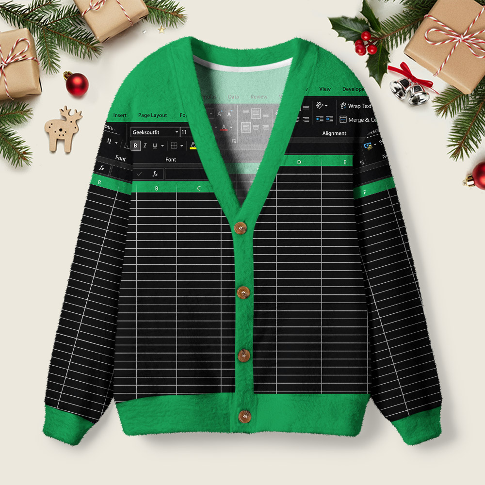 Excel Funny Night Mode Geek Ugly Cardigan Sweaters