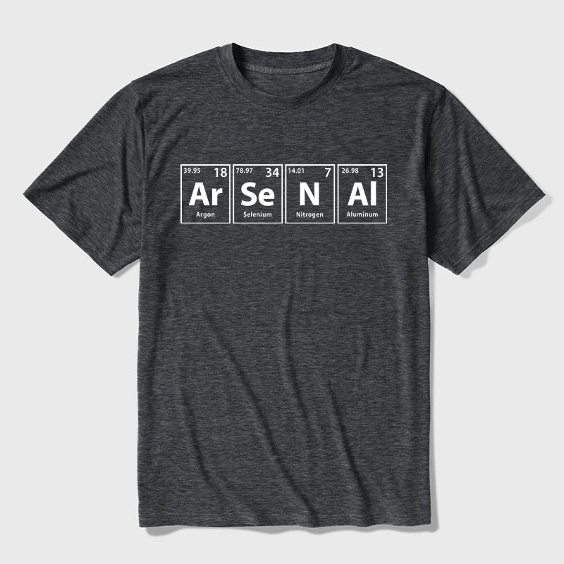Arsenal (Ar-Se-N-Al) Periodic Elements Spelling Ultra Soft Heather Tees