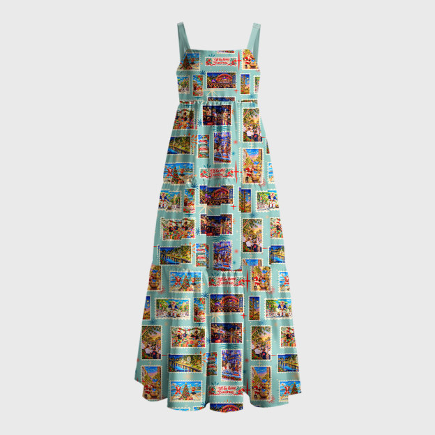 Sunny Christmas Memories Geek Tiered Cami Maxi Dress
