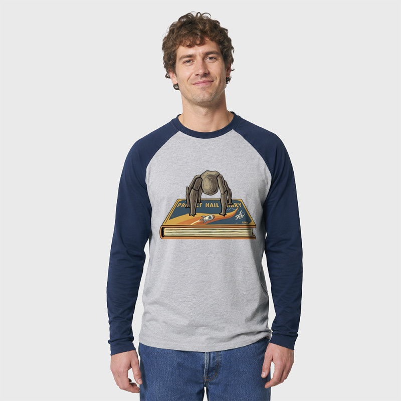 Funny Rocky Geek Retro Raglan Long-Sleeve Tee