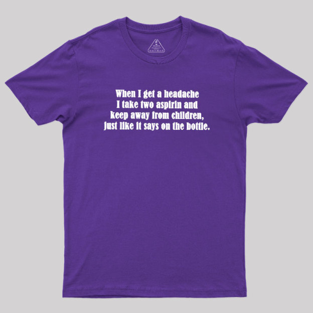 Funny Headache Quote Geek T-Shirt
