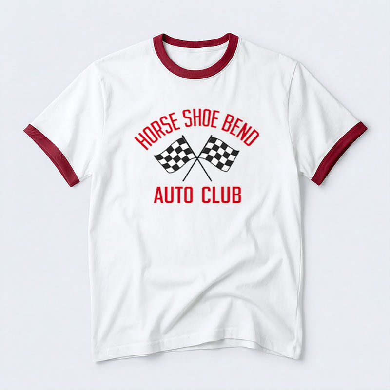 Horse Shoe Beno Auto Club Geek Retro Ringer T-Shirt