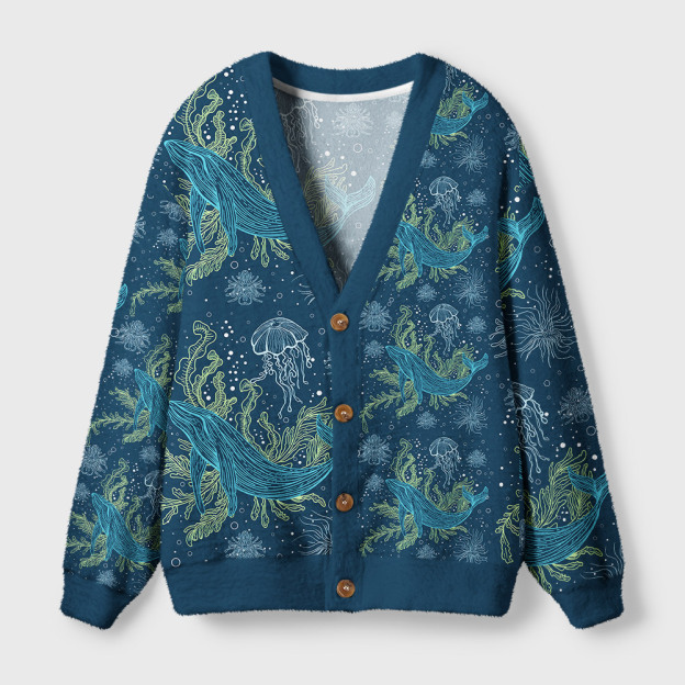 Fantastic Marine Life Geek Ugly Cardigan Sweaters