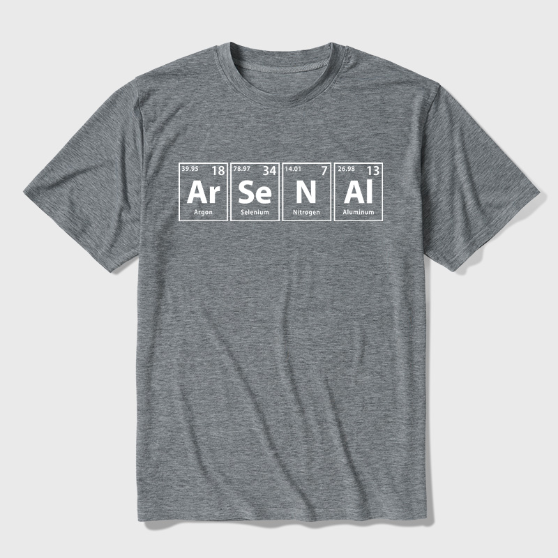 Arsenal (Ar-Se-N-Al) Periodic Elements Spelling Ultra Soft Heather Tees