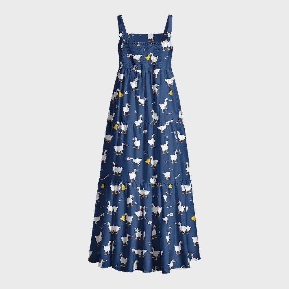 Goose Game Geek Tiered Cami Maxi Dress