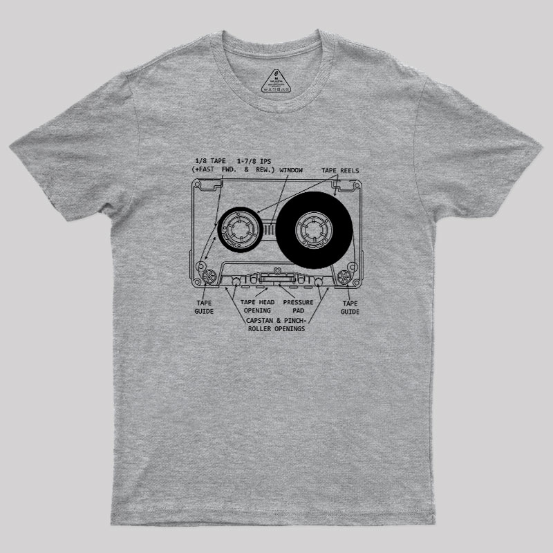 Anatomy of a Cassette Tape Geek T-Shirt