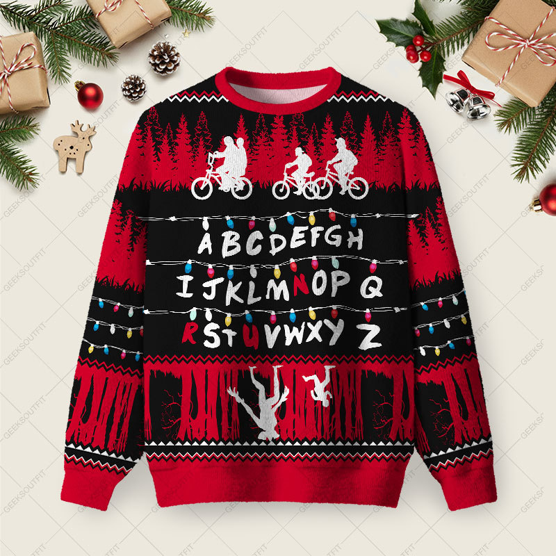 Geeksoutfit Upside Down Ugly Christmas Fuzzy Fleece Sweatshirt for Sale