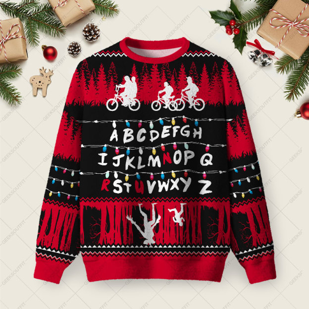 Upside Down Ugly Christmas Fuzzy Fleece Sweatshirt