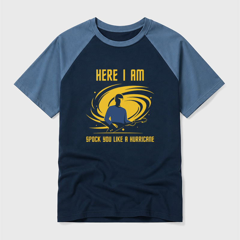 Spock You Like A Hurricane Sci-Fi Rock Geek Retro Raglan T-Shirt