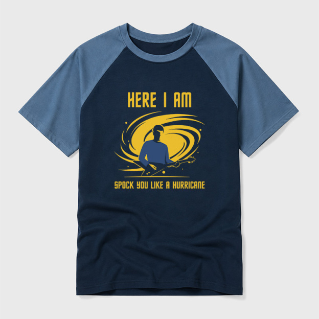 Spock You Like A Hurricane Sci-Fi Rock Geek Retro Raglan T-Shirt