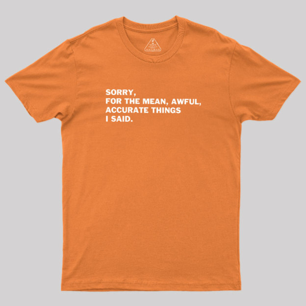 Accurate Things I Said Geek T-Shirt