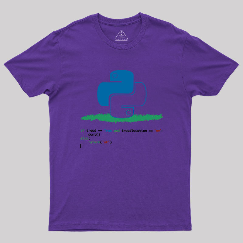 Python Dont Tread On Me Code Pun Geek T-Shirt