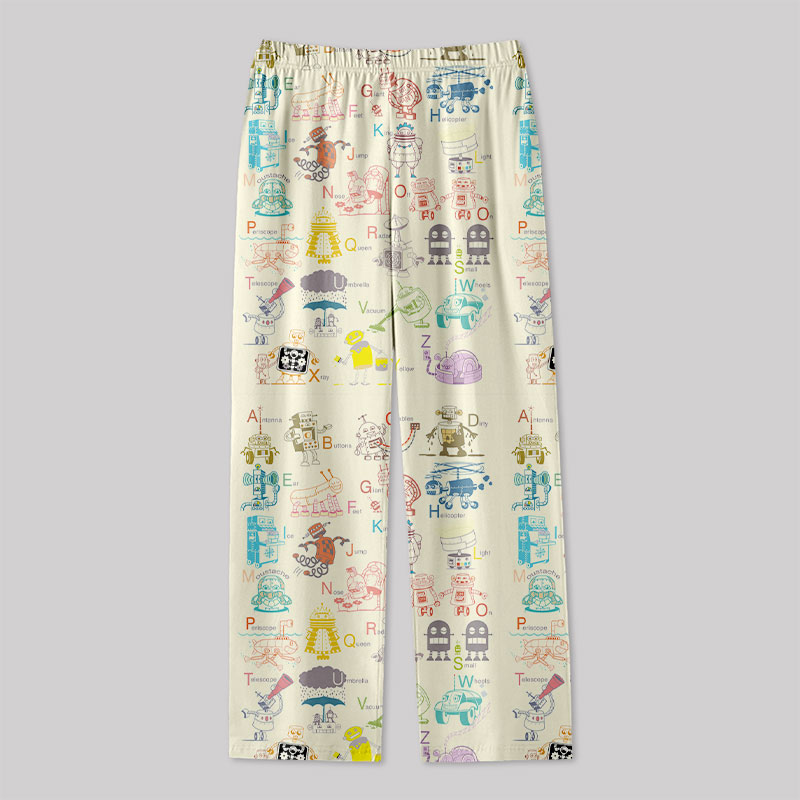 Funny Robot Geek Loungewear Pants