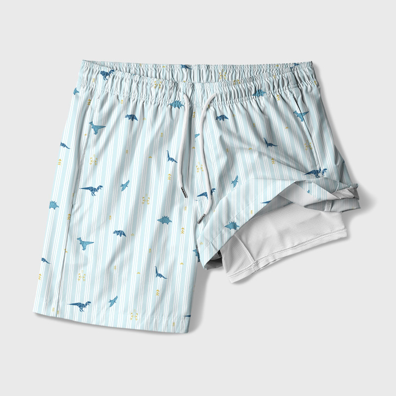 Origami Dinosaurs Geek Hawaiian Swim Trunks