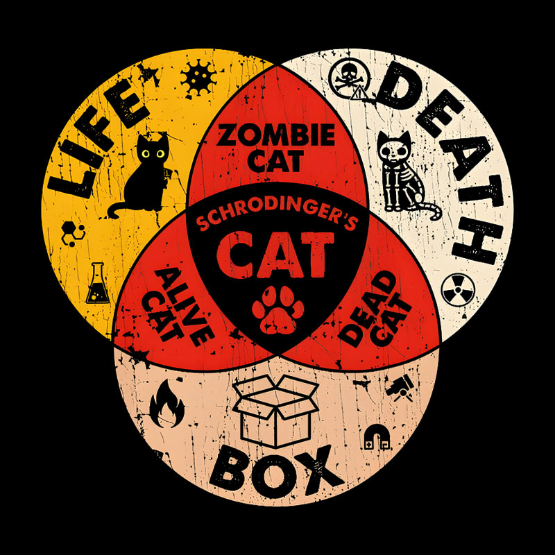 Schrodinger's Cat Venn Diagram Geek T-Shirt