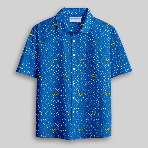 Minimalist Deep Space Explorer Button Up Pocket Shirt