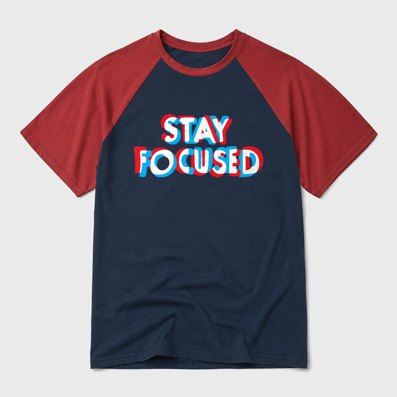 Stay Focused Geek Retro Raglan T-Shirt