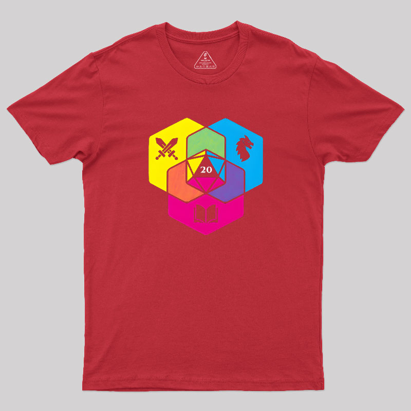 RPG CMYK Dice Venn Diagram Geek T-Shirt