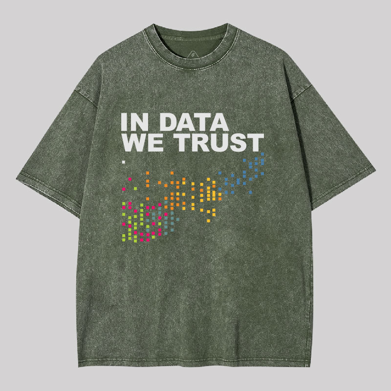 In Big Data We Trust Geek Washed T-shirt