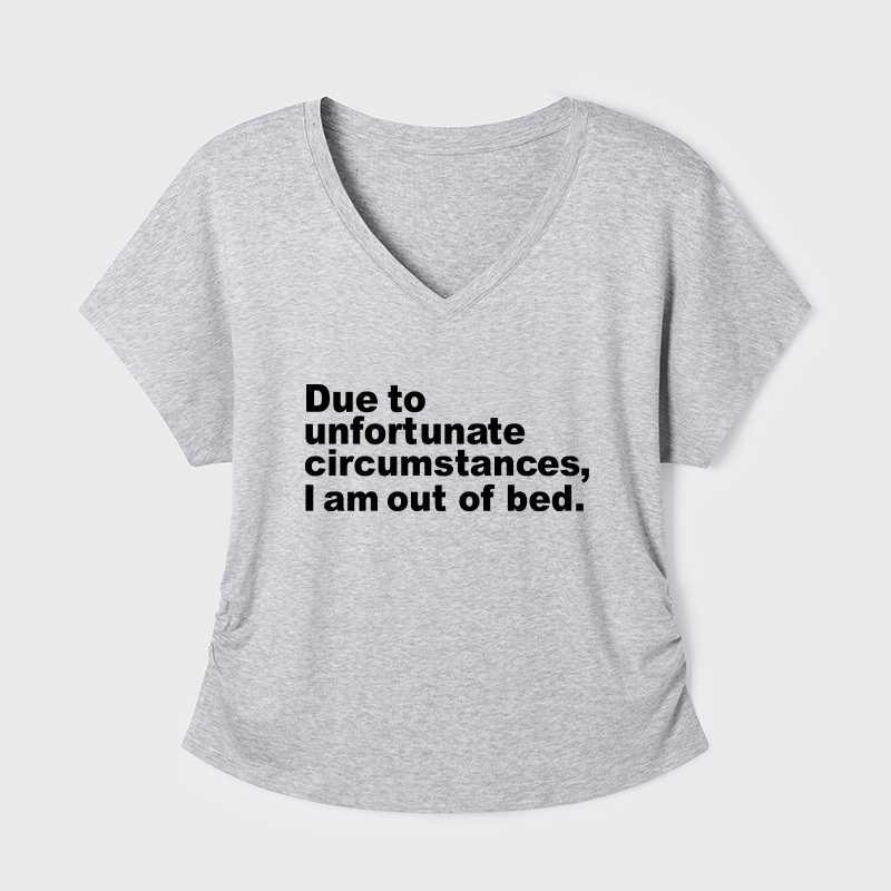 Due To Unfortunate Circumstances I Am Awake Geek Dolman Sleeve V-Neck Shirt