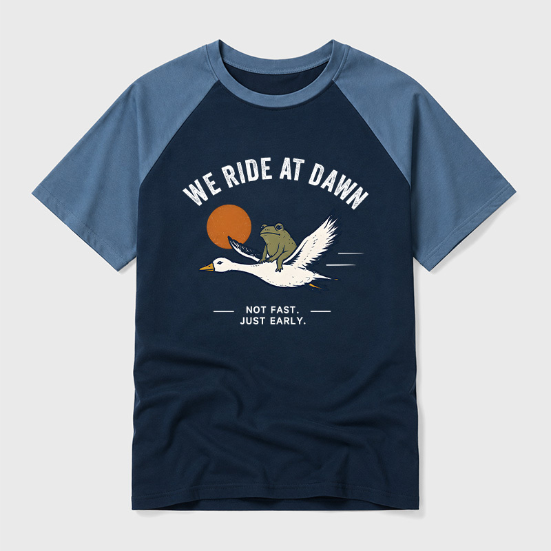 We Ride at Dawn Geek Retro Raglan T-Shirt