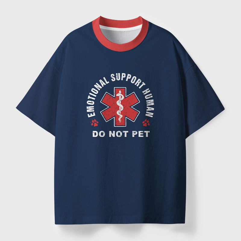 Emotional Support Human Geek Eco Oversized Graphic Tees