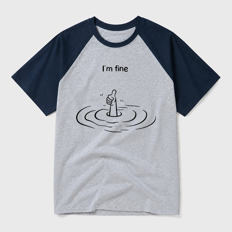 I‘m Fine Geek Retro Raglan T-Shirt