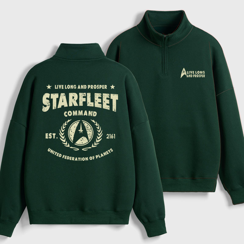 Starfleet Geek Fleece Quarter-Zip Pollover