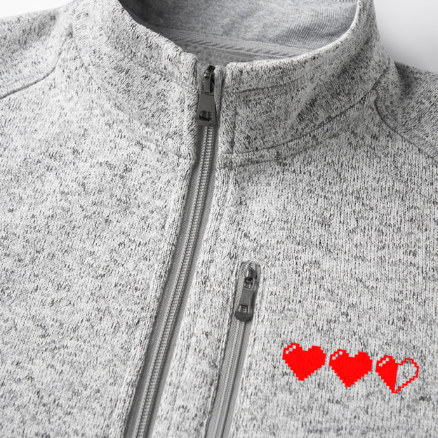 Pixel Hearts Geek Sweater Fleece Vest