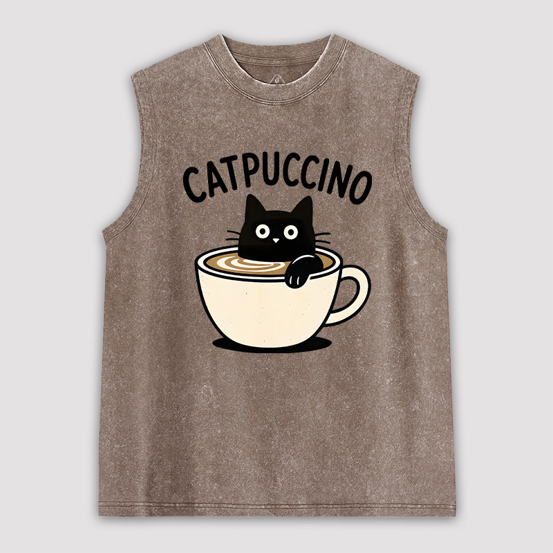 Catpuccino Unisex Washed Tank