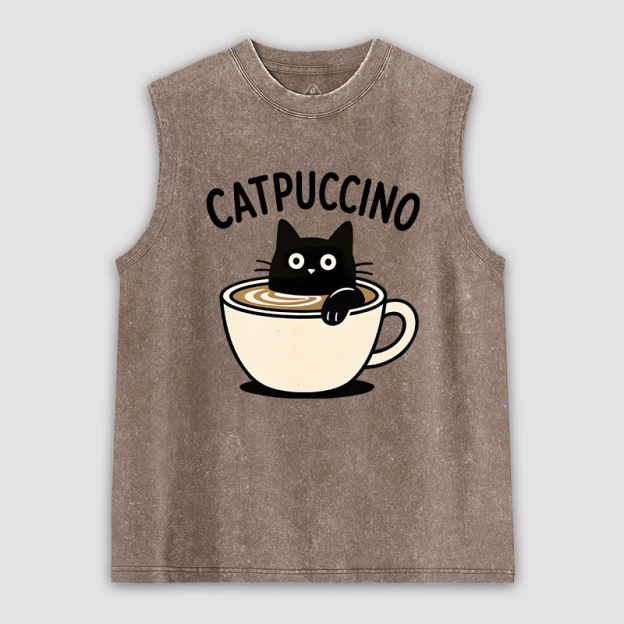 Catpuccino Unisex Washed Tank