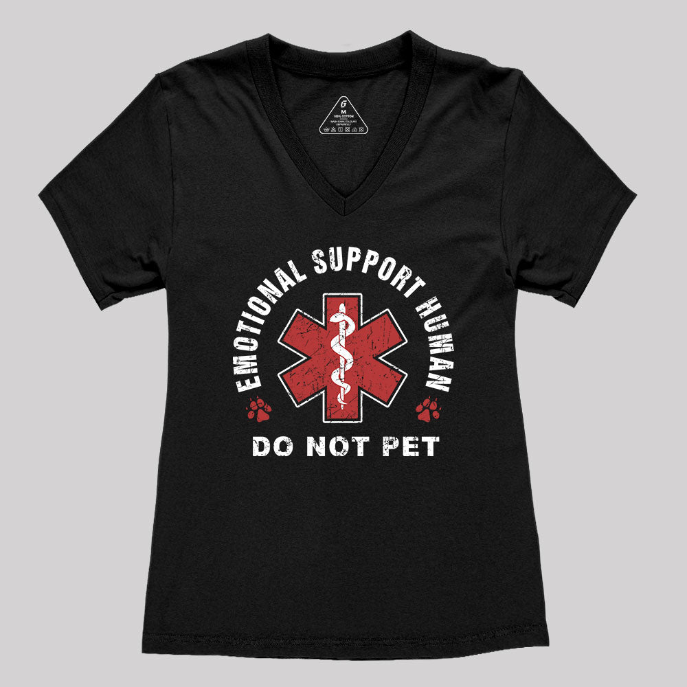 Emotional Support Human Women's V-Neck T-shirt