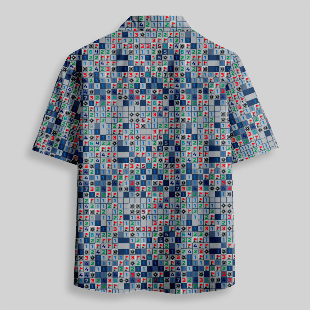 Retro PC Game Logic Puzzle Button Up Pocket Shirt