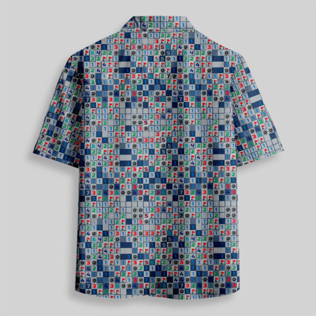 Retro PC Game Logic Puzzle Button Up Pocket Shirt