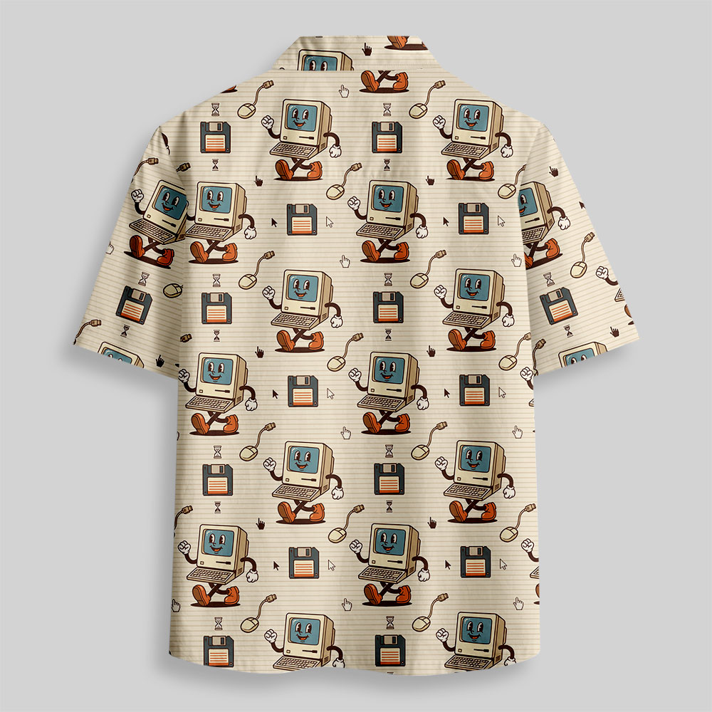 Digital Nostalgia Button Up Pocket Shirt