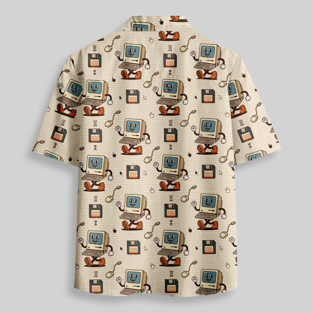 Digital Nostalgia Button Up Pocket Shirt