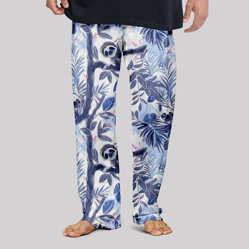 Lazy Sloth Blue Geek Loungewear Pants