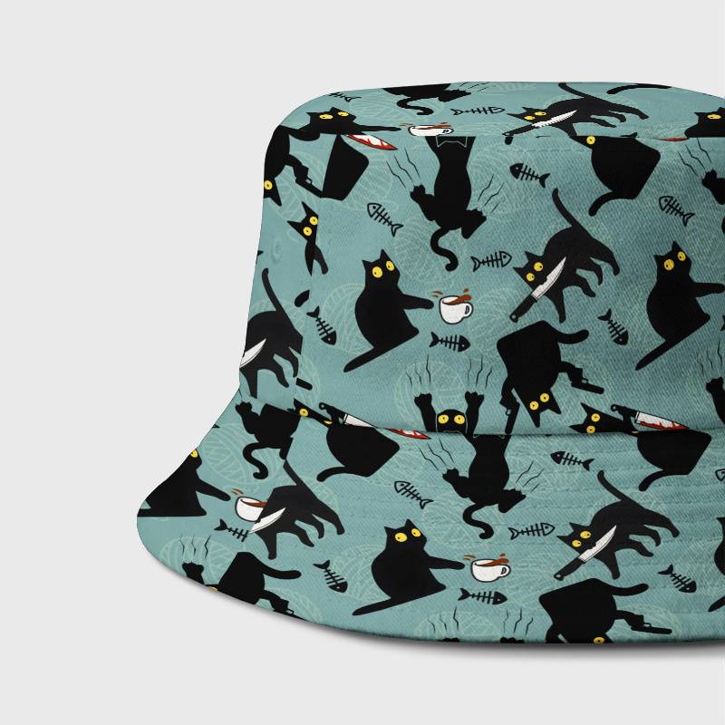 Naughty Kitten Geek Bucket Hat