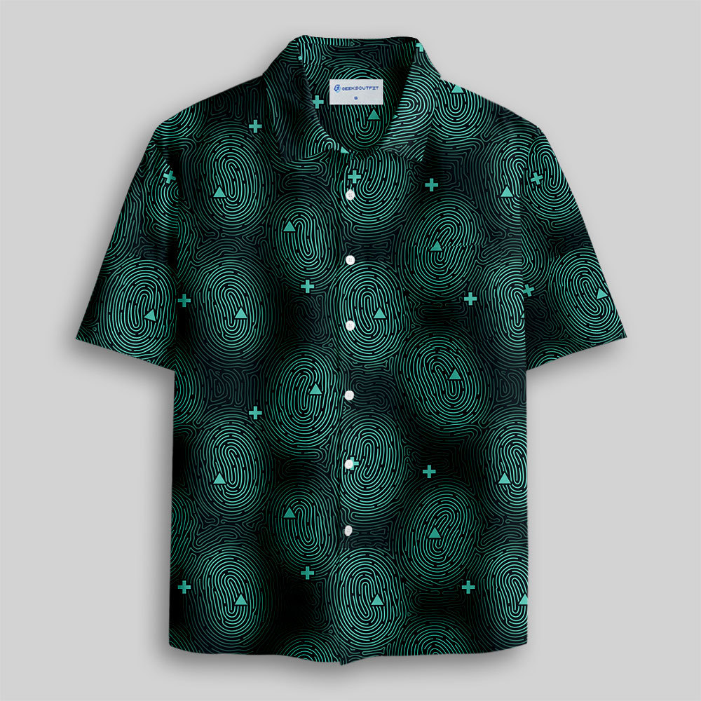 Geeksoutfit Fingerprint Contours Button Up Pocket Shirt for Sale