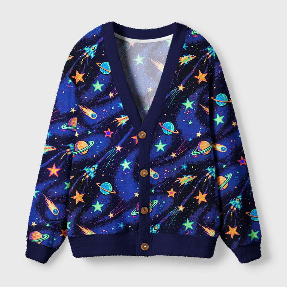 Cosmic Voyage Geek Ugly Cardigan Sweaters
