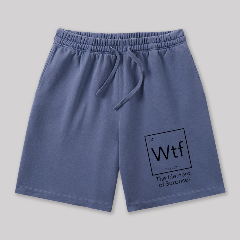 Wtf The Element of Surprise Geeky Washed Shorts