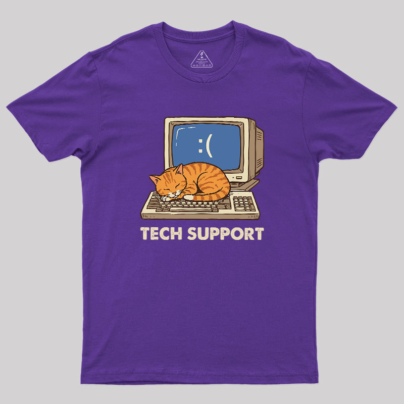 Tech Support Cat Geek T-Shirt