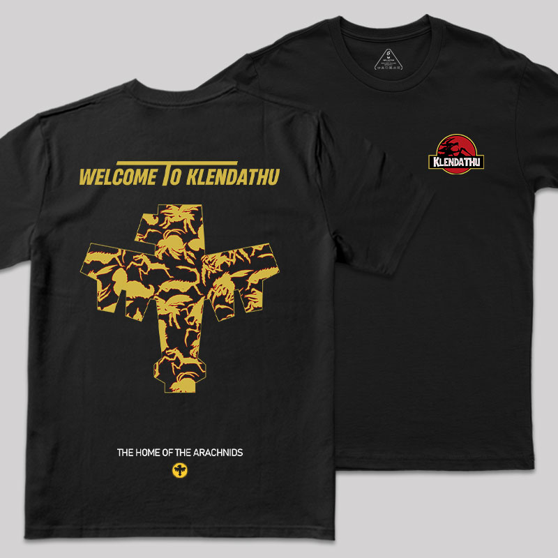 The Home Of The Arachnids Front and Back Printing Geek T-Shirt