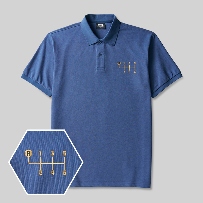 Manual Elegance Geek Embroidered Polo Shirts